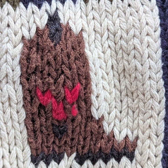 The Eagle's Eye 1989 Hand Knit Western Cowboy Cardigan Sweater Jacket Sz S - Picture 8 of 14